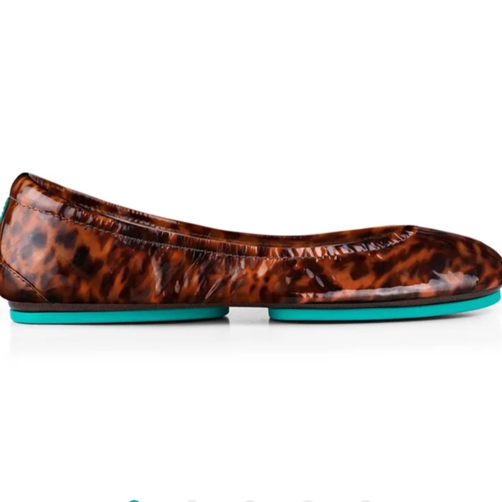 Leopard Print Tieks Ballet Flats with Teal Soles